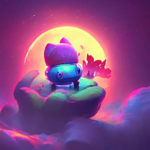 Image similar to 3D Fantasy Cute and adorable mecha piggy floating in space, bright stars, Smooth 3D Illustration, soft render, Servando Lupini, Daniil Kudriavtsev, handpaint texture, Blender, 3DCoat