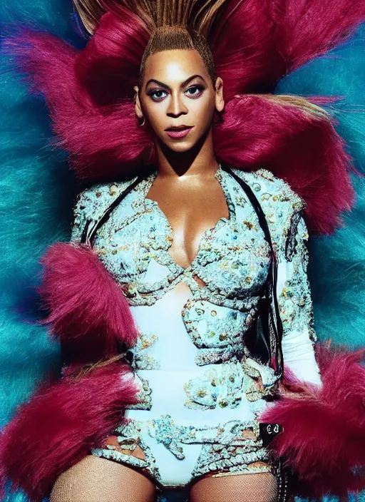 Image similar to beyonce styled by nick knight posing ,90s themed, vogue magazine, Highly realistic. High resolution. Highly detailed. Dramatic. 8k.4k.