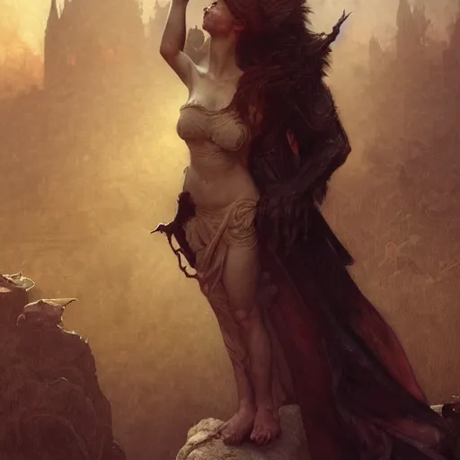 Image similar to Demon from the hell digital painting, artstation, concept art, soft light, hdri, smooth, sharp focus, illustration, fantasy, intricate, elegant, highly detailed, D&D, matte painting, in the style of Greg Rutkowski and Alphonse Mucha and artemisia, 8k, highly detailed, jurgens, rutkowski, bouguereau, pastoral, rustic, georgic