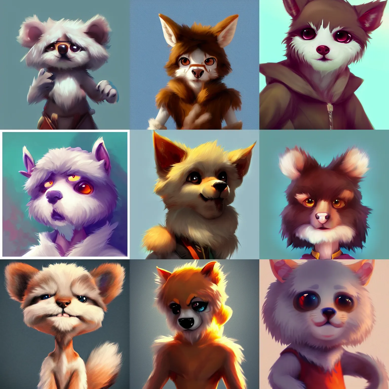 Prompt: cute furry character, artstation, digital art