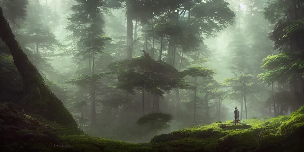 Prompt: a forest, detailed oil painting, cinematic angle, hyperrealistic, breathtaking, cinematic lighting, Studio Ghibli, Jessica Rossier, digital art, octane render, epic composition, trending on artstation, masterpiece