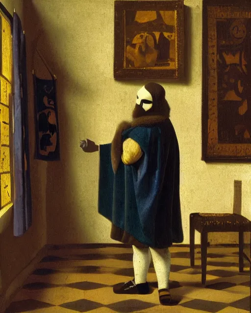 Image similar to johannes vermeer painting of batman