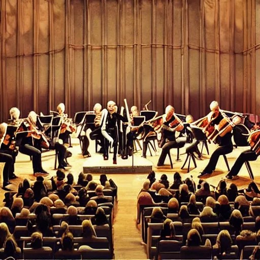 Prompt: orchestral concert art by banksy