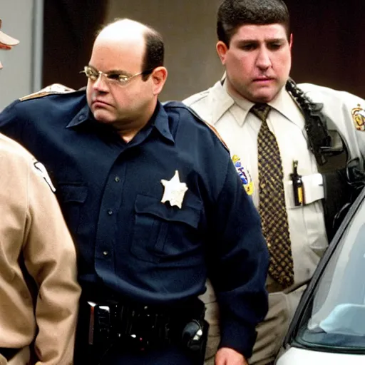 Image similar to George Costanza on law and order special victims unit being arrested