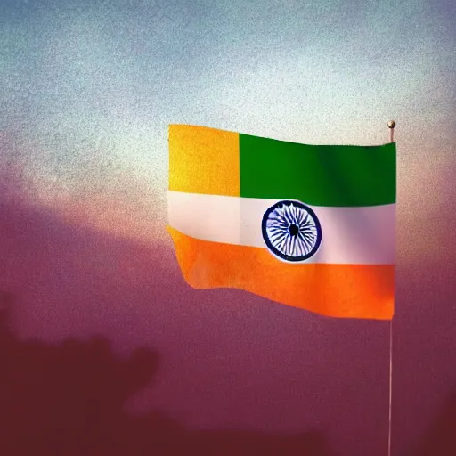 Image similar to a beautiful landscape in the colors of indian national flag