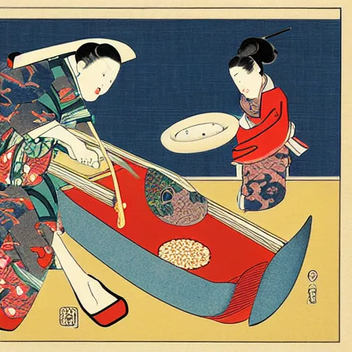 Image similar to ukiyo - e art of mcdonald ’ s