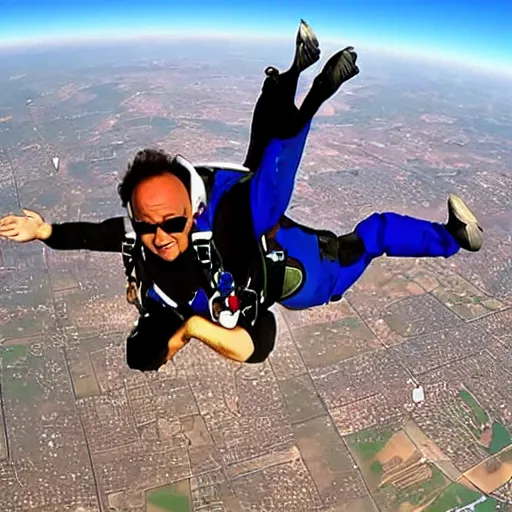 Image similar to danny devito skydiving