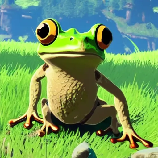 Prompt: frog in breath of the wild