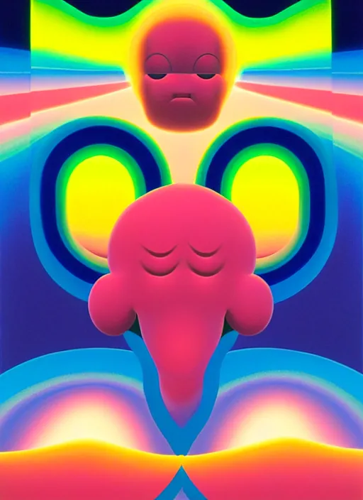 Prompt: two souls by shusei nagaoka, kaws, david rudnick, airbrush on canvas, pastell colours, cell shaded, 8 k