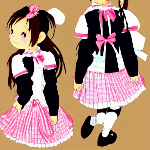 Image similar to kawaii japanese school girl in frilly dress