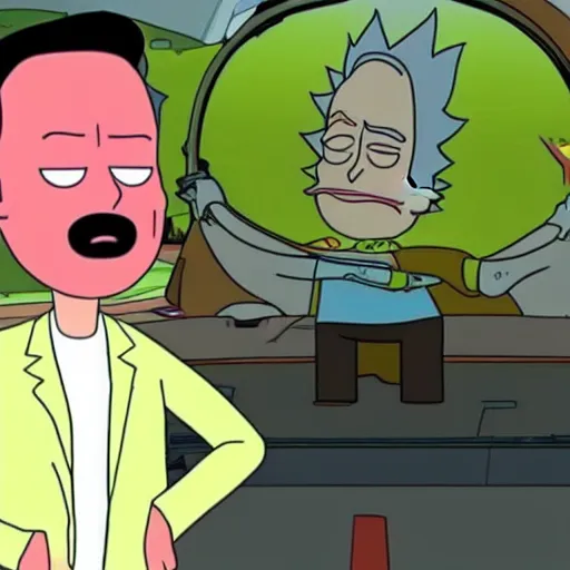 Image similar to elon musk in rick and morty