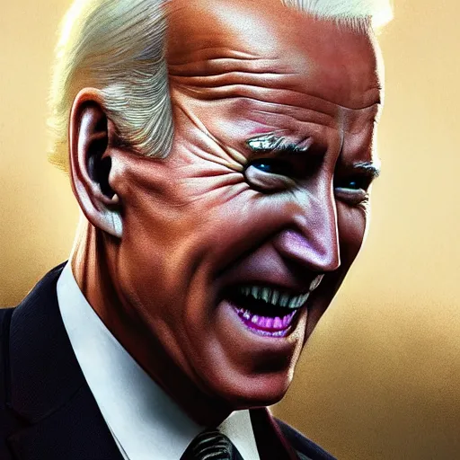 Prompt: joe biden as reptiloid, ultra realistic, concept art, intricate details, eerie, highly detailed, photorealistic, octane render, 8 k, unreal engine. art by artgerm and greg rutkowski and alphonse mucha