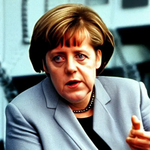 Prompt: Angela Merkel as Ellen Ripley in the movie Aliens