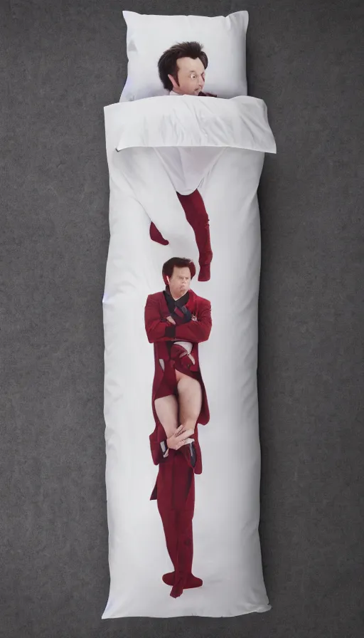 Image similar to elon musk body pillow cover, japanese dakimakura cover, product photo, 8 k