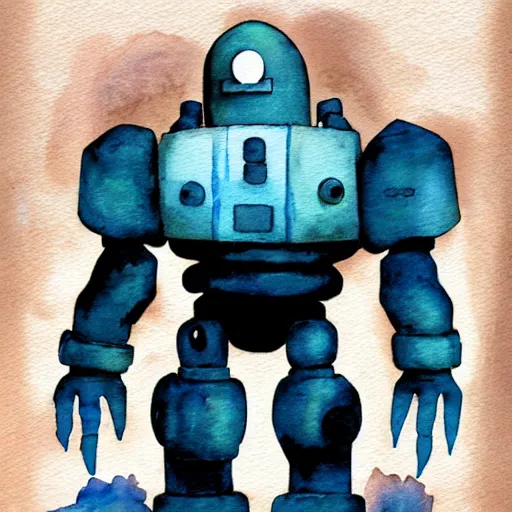 Image similar to iron giant, watercolor illustration for a book