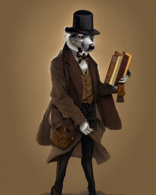 Image similar to anthropomorphic art of a detective wolf, handsome, victorian inspired clothing by artgerm, victo ngai, ryohei hase, artstation. fractal papers and books. highly detailed digital painting, smooth, global illumination, fantasy art by greg rutkowsky, karl spitzweg