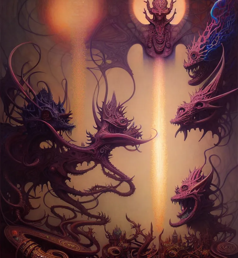 Prompt: dmt art, fantasy character portrait, ultra realistic, wide angle, intricate details, dmt artifacts, highly detailed by peter mohrbacher, android jones, wayne barlowe, boris vallejo, hajime sorayama aaron horkey, gaston bussiere, craig mullins