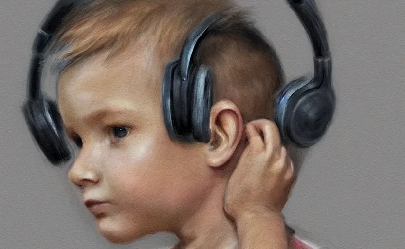 Image similar to a boy with headphones sitting on a table in a cafe with a coffee, digital art, digital painting, masterpiece, concept art, trending on deviantart, highly detailed, high quality, anatomically correct, five fingers, cinematic, high coherence, soft lighting, soft colors, beautiful, elegant, short black hair, 4 k, symmetrical, realistic and detailed face, cartoon