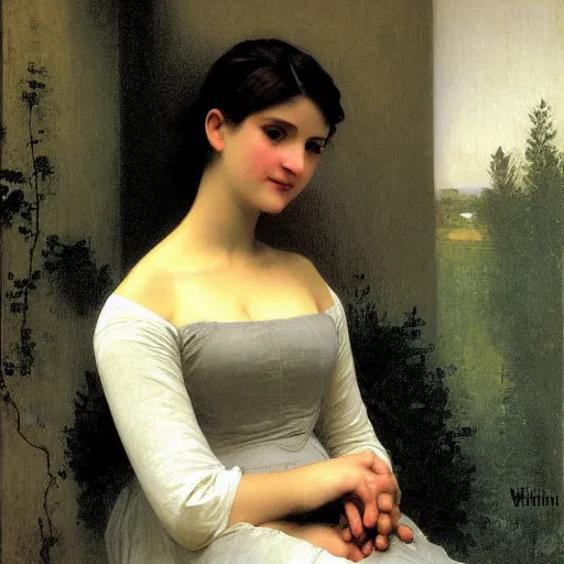 Prompt: portrait of a robot by william bouguereau