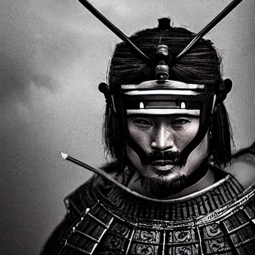 Prompt: fantastic samurai portrait, atmospheric