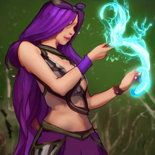 Prompt: female using arcane magic, arcane