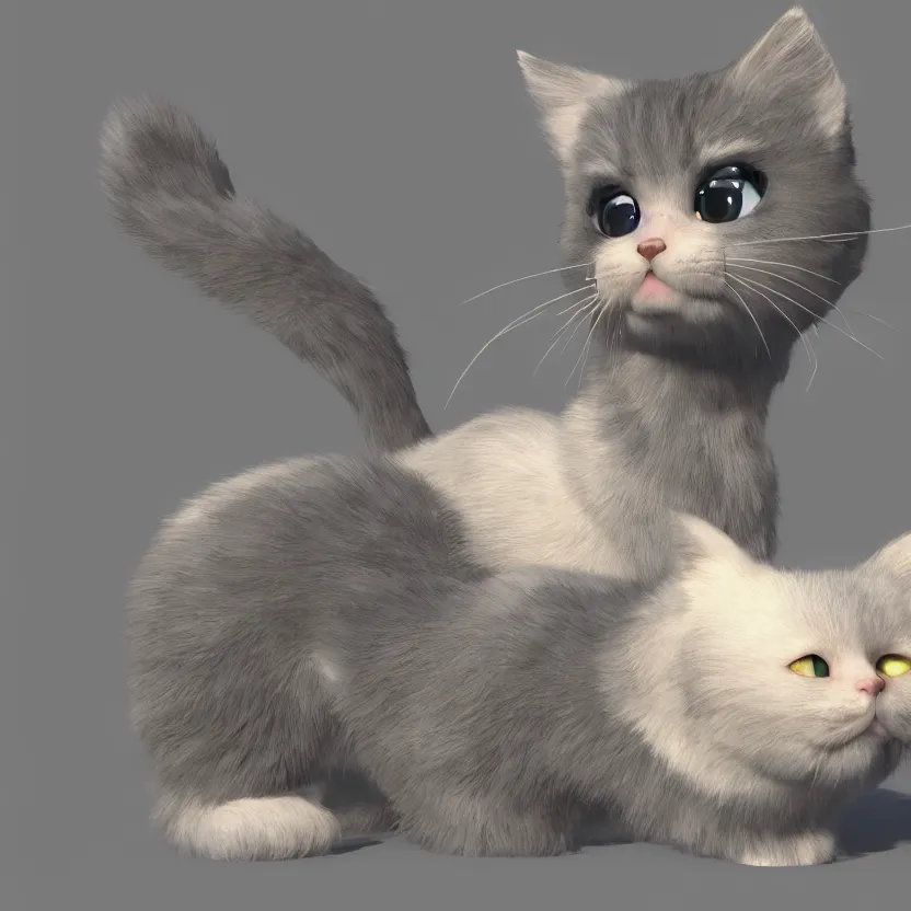 Prompt: a very cute cat, unreal engine, path tracing