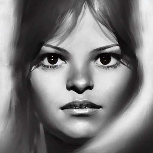 Image similar to closeup portrait of a young claudia cardinale, dramatic light, gorgeous view, depth, high detail, digital art, painted by greg rutkowski and seb mckinnon, by tim burton, trending on artstation