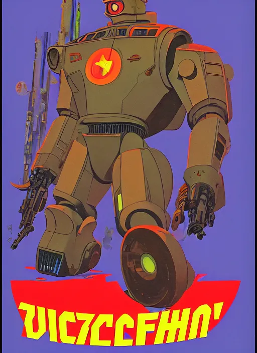 Image similar to soviet propaganda poster. cyberpunk mecha tank. portrait by jean giraud and anton otto fischer and john philip falter and will eisner and gil elvgren and pixar. realistic proportions. character art. science fiction d & d. tf 2, overwatch, rb 6 s, cyberpunk 2 0 7 7, blade runner 2 0 4 9.