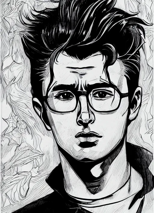 Image similar to james dean in the style of kentaro miura, james dean in berserk, detailed manga illustration, anime fantasy illustration, ink portrait