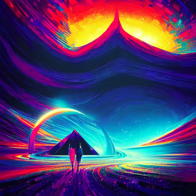 Prompt: psychedelic disco that can ’ t escape vortex black hole 4 k award winning digital art by alena aenami les edwards