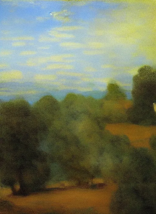 Image similar to a landscape painting so beautiful and universally loved it creates peace on earth by claude monet, by johannes vermeer, by velazquez, by cezanne, by gaston bussiere, masterpiece
