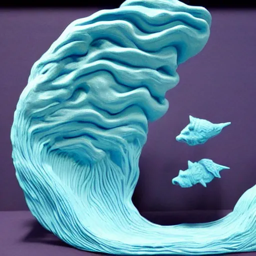 Wave store clay sculpture