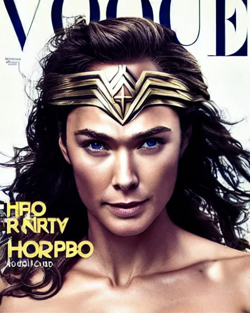 Image similar to Chris Hemsworth as Wonder Woman, Vogue cover photo, realistic face, detailed face, highly detailed, professional photo