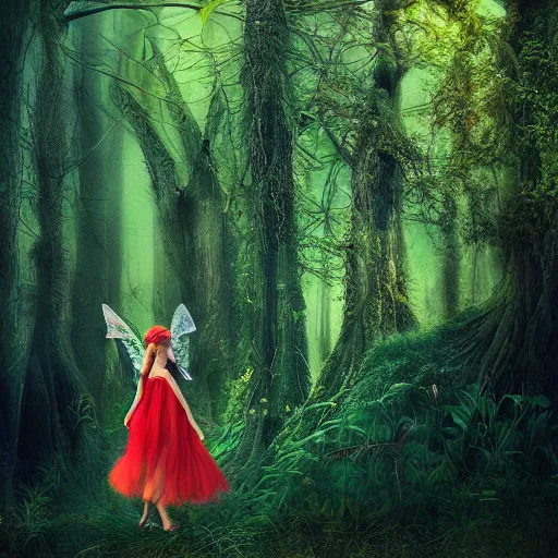 Image similar to a fairy in an enchanted forest. photograph by wlop.-w 768