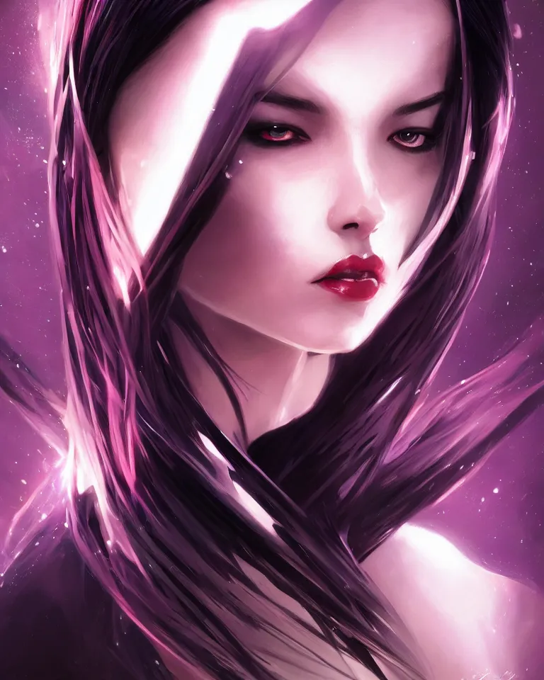 Image similar to centered detailed portrait of Psylocke, unrealistic character concept, beautiful comic super heroine, identical eyes, gazing eyes, beautiful eyes medium shot, elegant pose, fantasy, illustration, slender symmetrical face and body, artstation, cinematic lighting, hyperdetailed, cgsociety, 8k, high resolution, Charlie Bowater, Tom Bagshaw, single face, insanely detailed and intricate, octane render, golden ratio, dark fractal background, vfx, postprocessing, freckles, alluring, featured on behance, Trending on artstation, well-rendered. Marvel summer edition