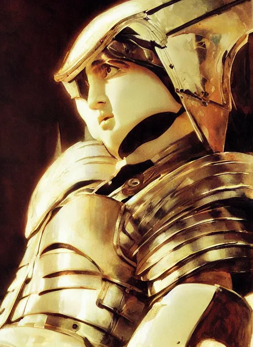 Prompt: close - up of an ancient greek character in armor, by ilya kuvshinov, by thomas lawrence, by bayard wu