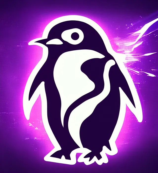 Image similar to studio beautiful cyberpunk esports penguin logo for a penguin!!!!!! studio level special effects and particles, intricate!!!!! professional, global illumination, cinematic, complex design!!!! perfectly shaded, hyperdetailed, epic