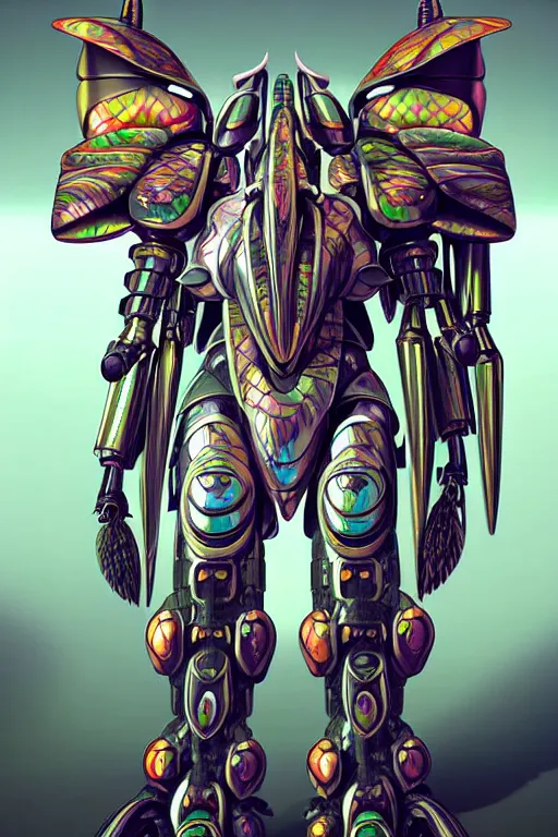 Prompt: nacreous shell anthropomorphic warrior rhino beetle mecha. mathias kollros mark winters villeneuve lie setiawan lius lasahido manuel castanon. portrait vivid intricate vibrant elaborate inks unreal engine render.