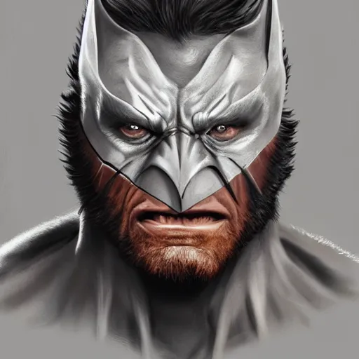 Image similar to wolverine in costume mask starring into the camera, fixed eyes, cinematic, surreal, dramatic lighting, face, detailed, intricate, elegant, highly detailed, digital painting, artstation, chalk, concept art, smooth, sharp focus, illustration, art by sam spratt,