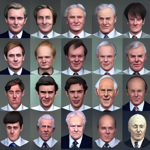 Prompt: all British prime ministers combined into a single human photorealistic 4k 35mm portrait