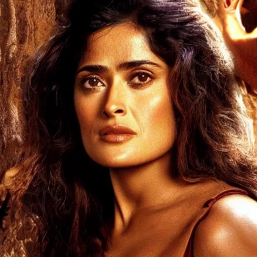 Prompt: Salma Hayek as Indiana Jones, cinematic, realistic, detailed, portrait