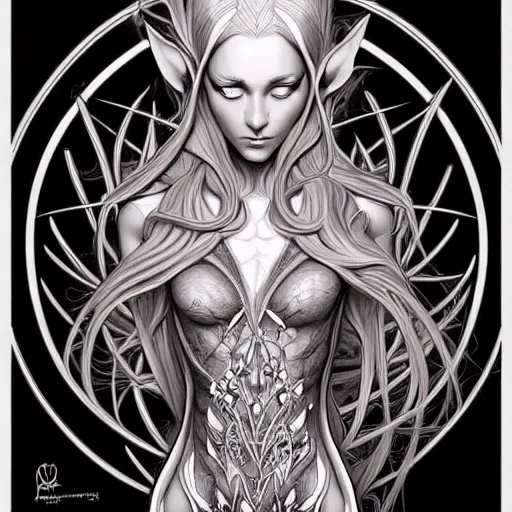 Image similar to digital art, centered elven ,intricate, veins, by James Jean and by artgerm , ultradetailed, charachter design, concept art, trending on artstation,