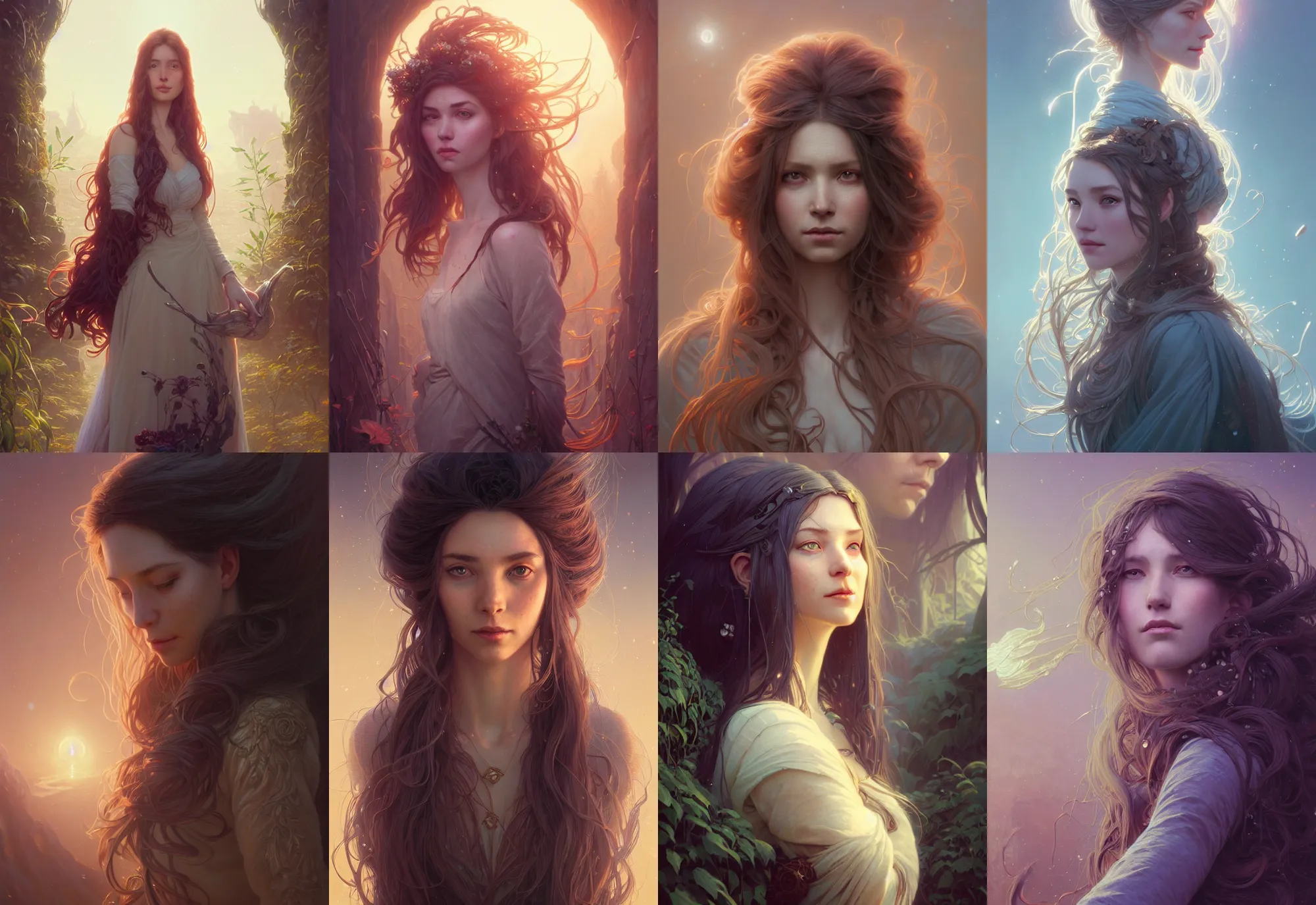 Image similar to highly detailed portrait of a woman with long hairs, stephen bliss, unreal engine, fantasy art by greg rutkowski, loish, rhads, ferdinand knab, makoto shinkai and lois van baarle, ilya kuvshinov, rossdraws, tom bagshaw, alphonse mucha, global illumination, radiant light, detailed and intricate environment