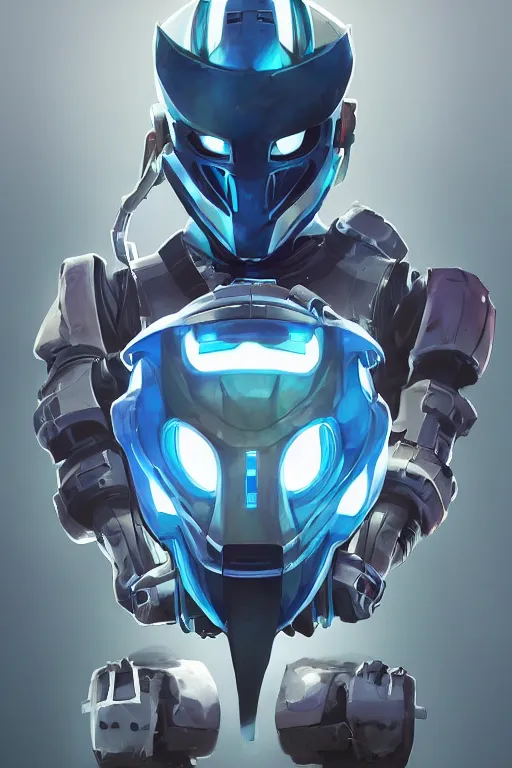 Image similar to epic mask helmet robot ninja portrait stylized as fornite style game design fanart by concept artist gervasio canda, behance hd by jesper ejsing, by rhads, makoto shinkai and lois van baarle, ilya kuvshinov, rossdraws global illumination radiating a glowing aura global illumination ray tracing hdr render in unreal engine 5