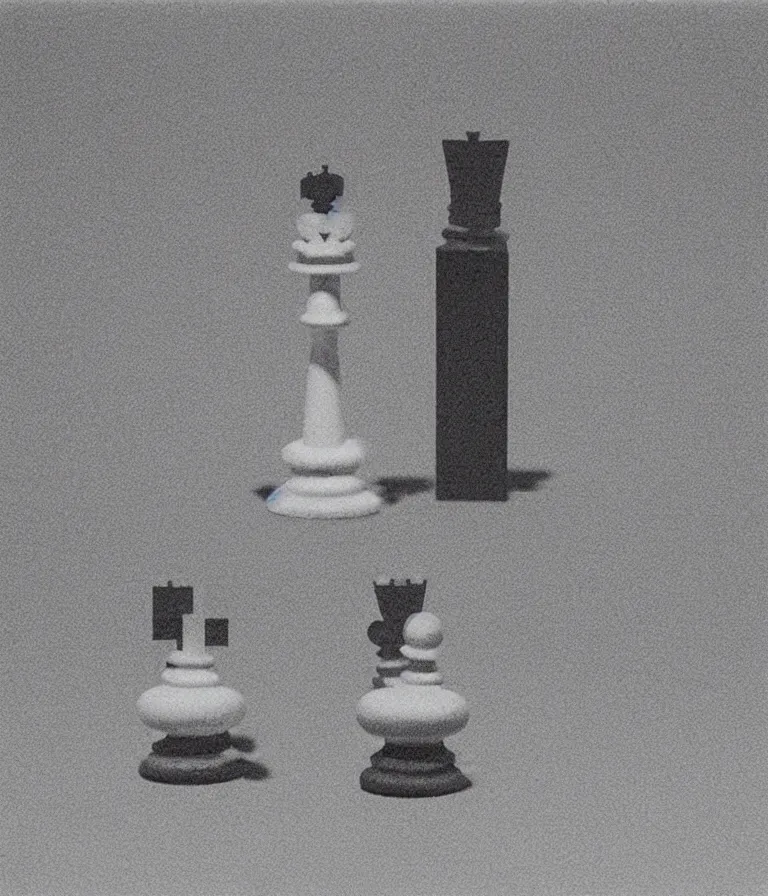 Image similar to minimal realistic textured chess - piece readymade by marcel duchamp in a museum, color bleed, light leak, marcel duchamp, man ray, hito steyerl, saadane afif