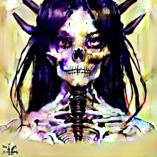 Image similar to anime manga skull portrait young woman skeleton, miffy, unreal engine, intricate, elegant, highly detailed, digital art, art by JC Leyendecker and sachin teng