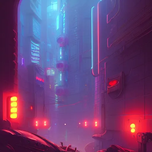 Image similar to cyberpunk donut, by andreas rocha