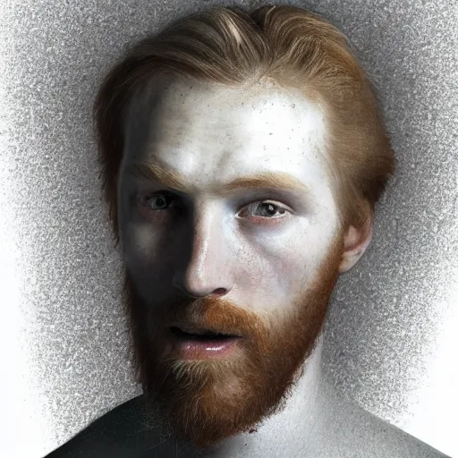 Prompt: highly detailed portrait of a ginger mans face who has spaghetti bolognese all over his head artstation, 8 k, sfx, john singer sargent.