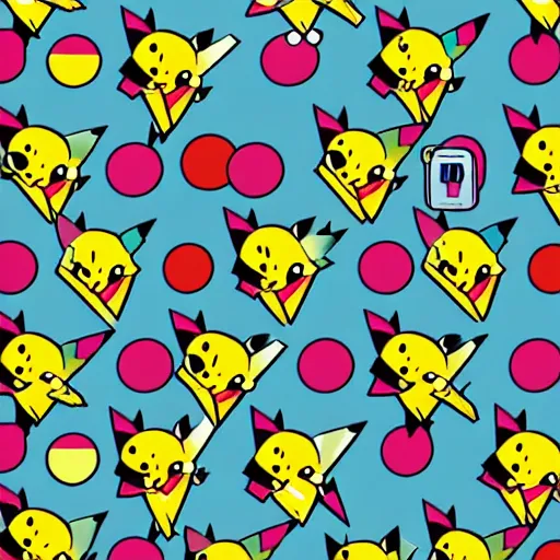 Prompt: pokemon pattern, Gameboy color aesthetic