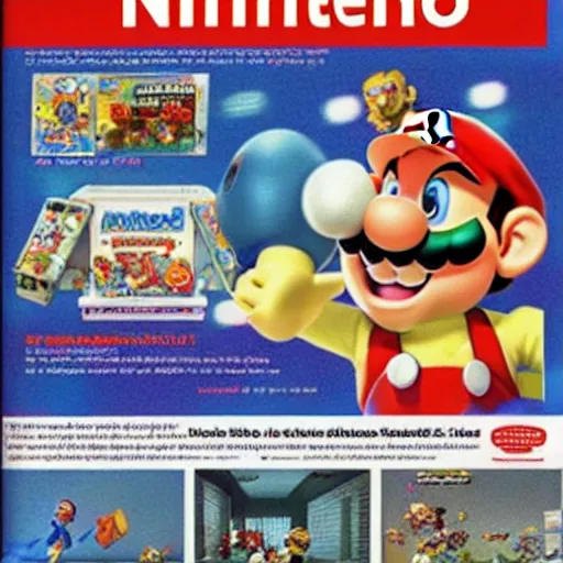 Prompt: poster ad from nintendo, issue 1 0 0 april 2 0 0 3